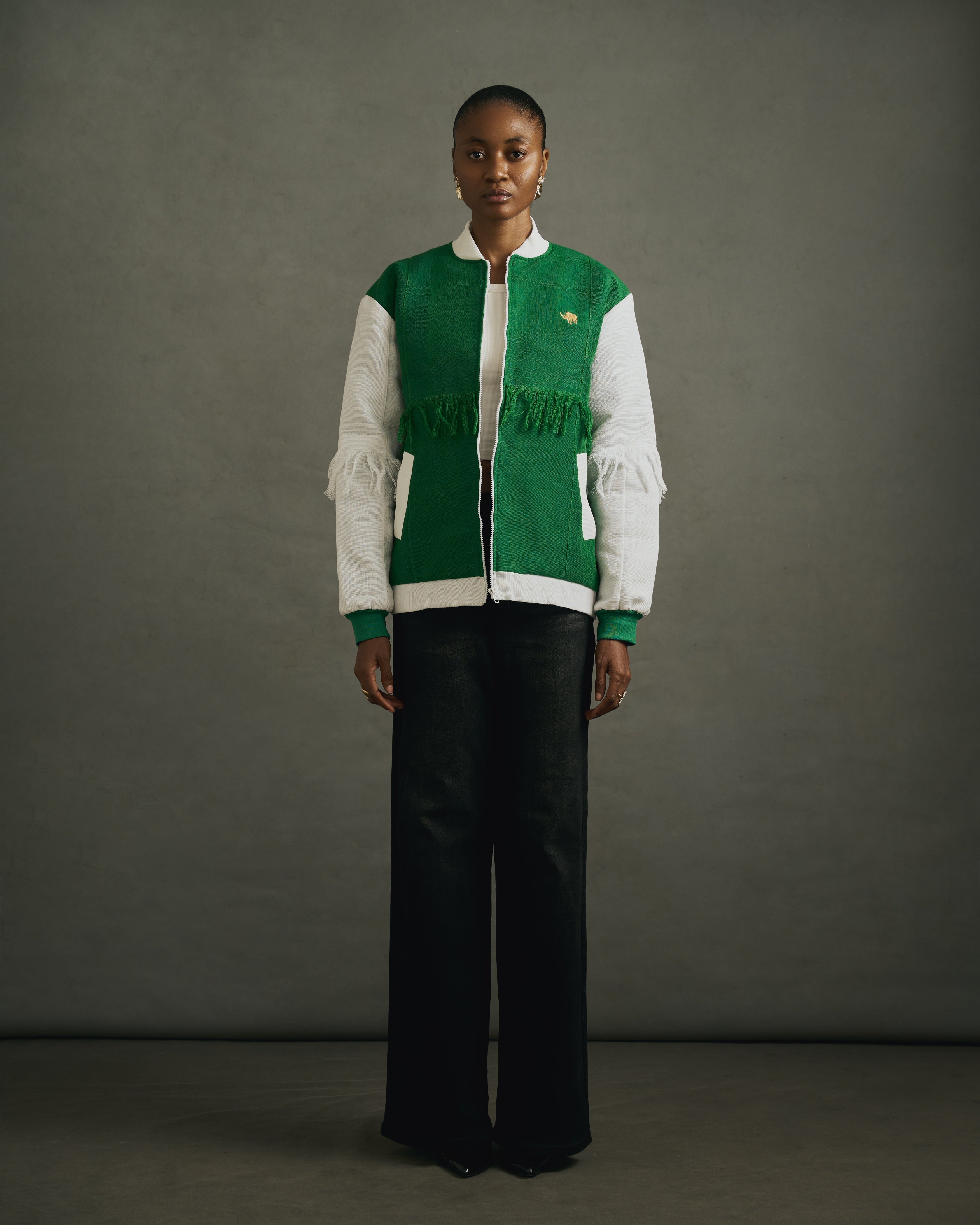 AMC - 26G : Àramànda Fringe Bomber Jacket (Green)